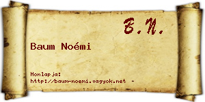 Baum Noémi névjegykártya